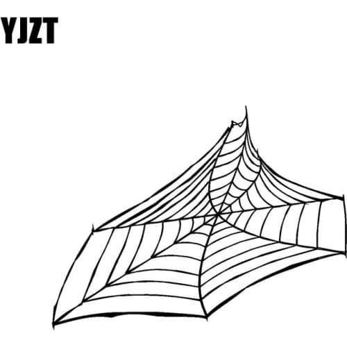 YJZT 15.5CM*11.7CM Spider Cool Cobweb Delicate Vinyl Decal Car Sticker Delicate Black/Silver C19-0698