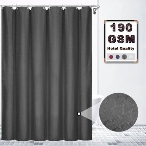 VCVCOO Shower Curtain Hotel Heavy-Weight Jacquard Shower Curtains Waterproof Mildew Free Fabric Bath Curtain Solid Color Curtais