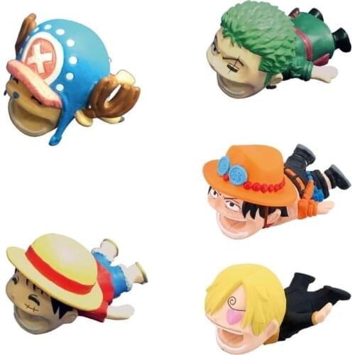 USB Cable Bite Protective ONE PIECE Luffy Sanji Tony Chopper USB Protective Case Cable Bite Cosplay Accessory Protects Cable