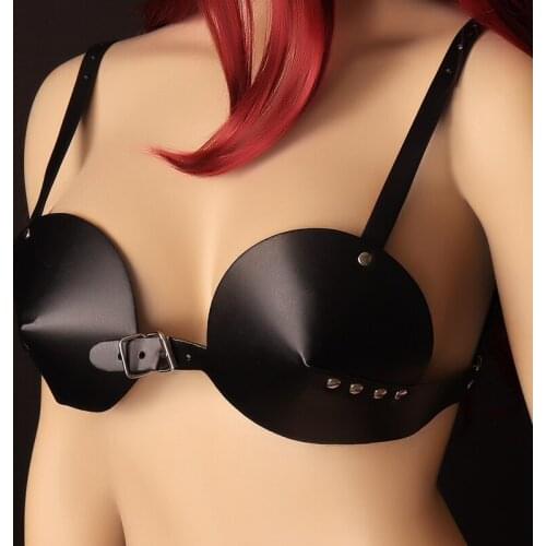 Gothic Harness Leather Bra Multicolor Full Cup Top Body Bondage Punk Lingerie Belt Cage Breast Sexy Adjustable BDSM Pole Dance