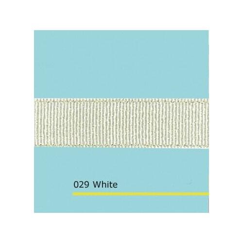 1" inch (25mm) white grosgrain ribbon with gold purl