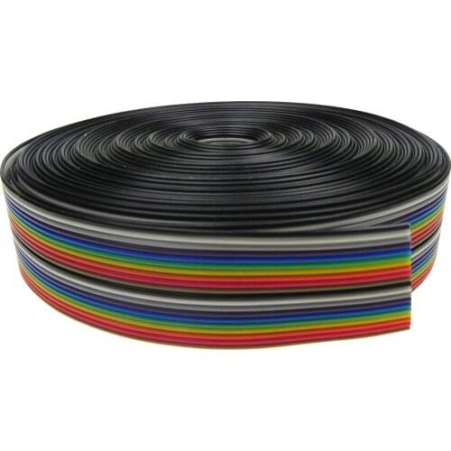 1M 5M 10M 20M 1.0MM Pitch 20P IDC Flat Ribbon Wire Rainbow Cable For 2.0MM IDC Connector