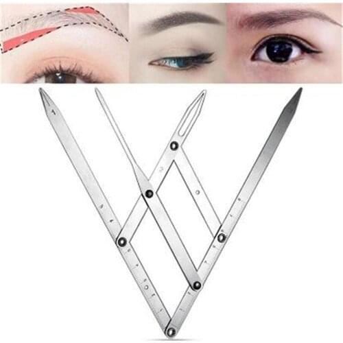 1PC Permanent Stainless Steel Makeup Ruler Eyebrow shaping Tattoo Design Calipers Stencil Golden Ratio Measure MicroBlading