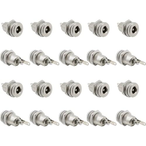10pcs DC-099 5.5X2.1mm / 5.5x2.5mm DC Power Socket Jack Female Panel Mount Connector 5.5*2.1/5.5*2.5 DC099 DC Power Jack Adapter
