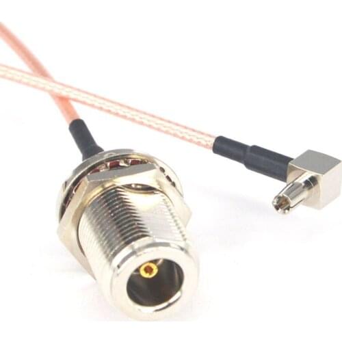 2 piece/lot 6'' N Female Jack to TS9 Male Plug pigtail Cable Coax Jumper Bulkhead O-ring