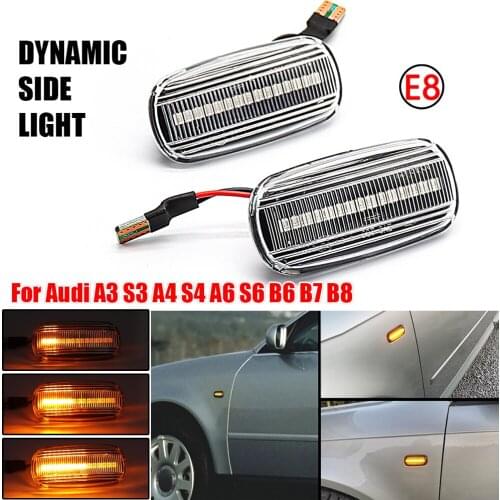 For Audi A3 S3 8P A4 B6 B8 B7 S4 RS4 A6 S6 C5 C7 2 Pieces Led Dynamic Side Marker Turn Signal Light Sequential Blinker Light