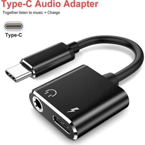 2 In 1 Headphone Adapter For Huawei Charging Cable For Xiaomi Audio USB C Type C To 3.5mm Jack for Earphone Mobile Phone Adapter