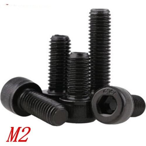 50pcs/lot DIN912 Metric Thread M2*3/4/5/6/8/10/12/14/16/18/20 Black Grade 12.9 Alloy Steel Hex Socket Head Cap Screw Bolts