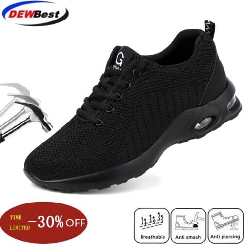 2021 Fashion Safety Shoes Men Steel Toe Shoes Anti-puncture Work Sneakers Indestructible Work Sefety Boots Male Shoes Work Boots