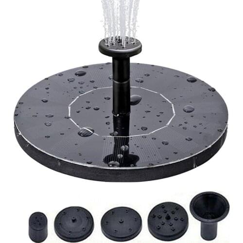 5.3" Solar Water Fountain Garden/Pool/Pond/Outdoor Floating Device Bird Bath Fish Tank Small Decoration With 4PCS Sprinkler Head