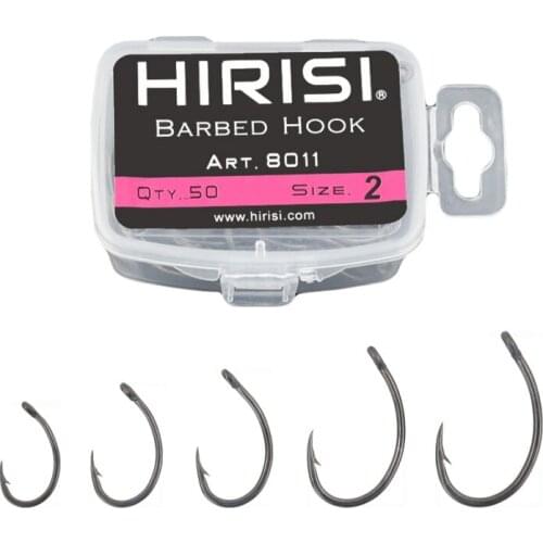 50 Pcs/lot Sea Offset Hook Carp Fishing Soft Bait Hook Set Steel Wide Belly Crank Single Barbed Hooks Boxed Fishing Hooks Set X4