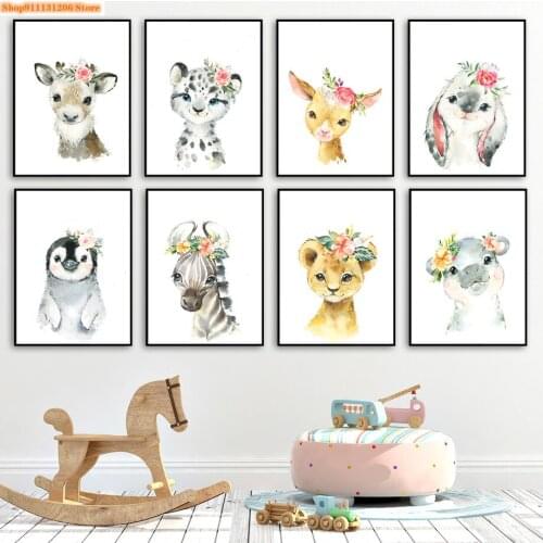 5D Diamond Painting Cute Deer Zebra Lion Rabbit Pig Flower Diamond Embroidery Full Square Cross Stitch Kits Mosaic Home Decor