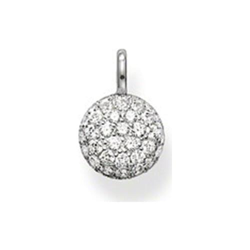 925 Sterling Silver Zirconia Single Side Ball Pendants Fit Necklace Bracelet Chains, Most Fashion Charm Bijoux Jewelry For Women