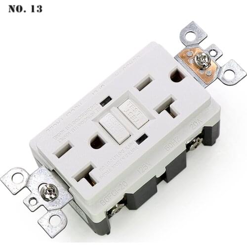 American GFCI Socket 15 amp Leakage Protection Switch Socket GFCI American Standard Wall Socket Duplex Socket Indoor/Outdoor Use
