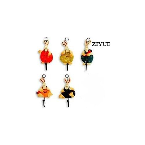 Free shipping pastoral style hook / wall hook color rabbit / artistic creativity coathook