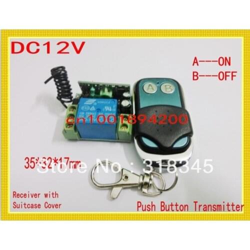 12V1CH wireless remote control switch system transmitter & receiver Mini size waterproof 315/433MHZ for garage door auto door