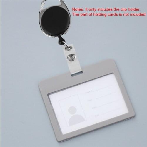 Black Retractable Reel Pull Key ID Card Badge Tag Belt Clip Chain Holder Metal Housing Plastic Covers Carabiner Style
