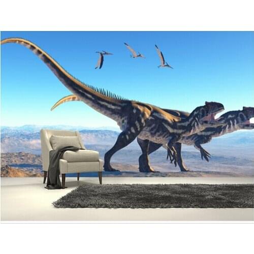Custom papel DE parede infantil. Allosaurus on Mountain mural for children room sitting room TV wall waterproof wallpaper