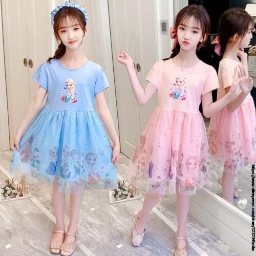 Disney Kids Dresses For Girls Frozen Elsa Anna Party Princess Dress Toddler Birthday Girls Vestidos Children Tutu Dress Clothes