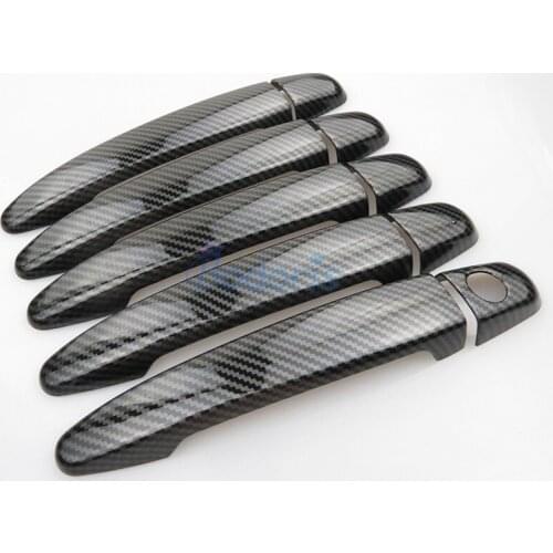 For Toyota Land Cruiser 120 Prado FJ120 2003-2009 Carbon Fiber Color Door Handle Cover Grab Holder Protector Trim Auto Accessory