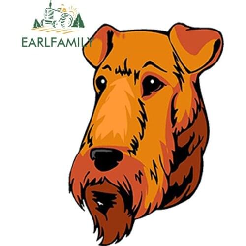 EARLFAMILY 13cm x 9.2cm Funny Car Styling Airedale Terrier Dog Breed Vinyl Decals Full Color Waterproof Car Sticker