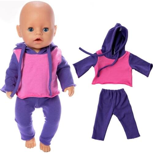 Leisure Set Fit 17 inch 43cm Doll Clothes Born Baby Doll Clothes Suit For Baby Birthday Festival Gift