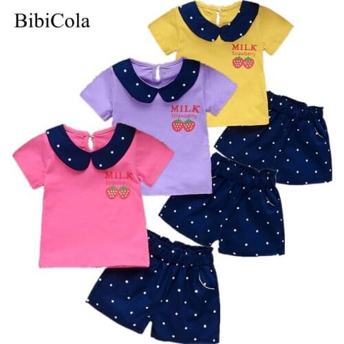 Baby Girls Summer Cloting Set Ifant Newborn Kids Girls Outfits Bebes Girls Cute Clothing Fashion Cotton T-shirt+shorts 2pcs