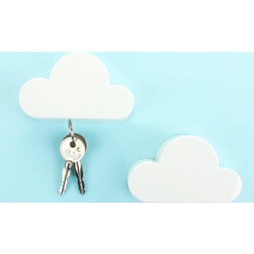 Creative Home Storage Holder White Cloud Shape Magnetic Magnets Key Holder