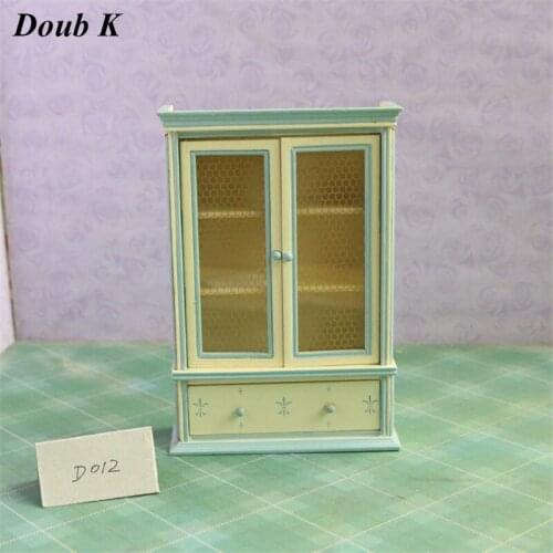 Doub K 1:12 miniature dollhouse furniture toy wooden wardrobe wood dolls house pretend play toys for girls children kid gifts