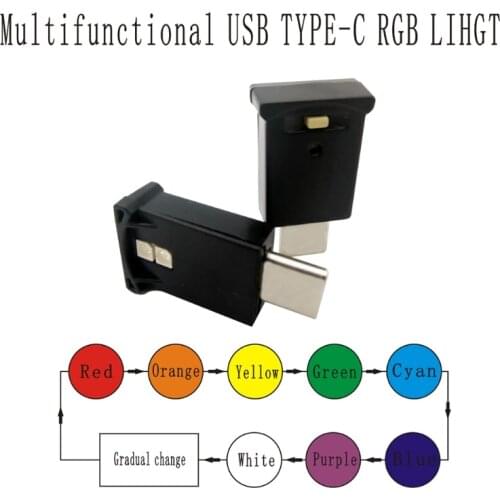 2021 Creative Mini Type-C LED RGB Ambient Light Brightness Adjustable 8 Color Changeable Lamp