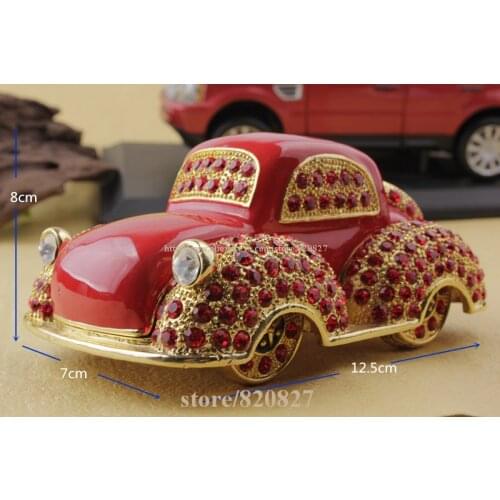 Fashion car shape jewelry box vintage Car Model Trinket Box Metal Car Pewter Jewelry Box for Home Decorative Gift Box
