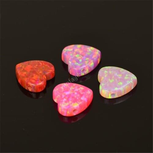 Fashion 10mm heart shape opal necklace gems with chain for gift