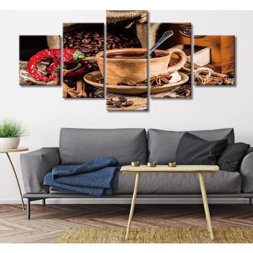 Coffee chili 5pcs Diamond Painting Full Square/Round Drill 3D mosaic diamond Embroidery Cross Stitch Kitchen wall Decorative