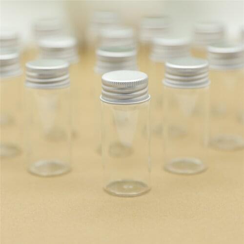 24pcs 30*70mm 30ml Glass bottle Silver Screw Cap Small Test Tube Storage Containers Tiny Glass Spice Bottles & jars