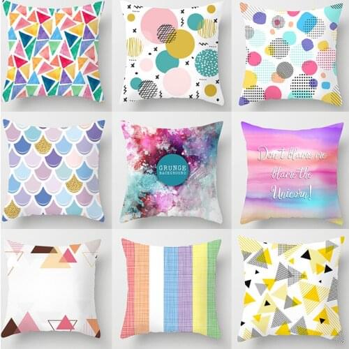 Pillowcases Colorful Abstract Pattern Printed Pink Throw Pillow Cases Cushion Cover Decorative Living Room Home Decor 45*45cm/Pc