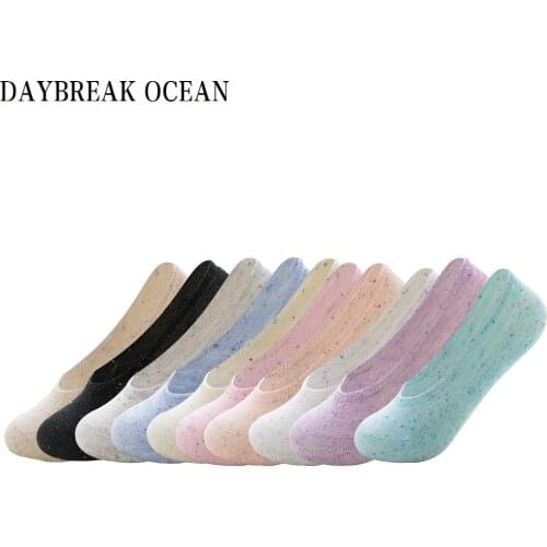 10 Pairs Multicolour Cute Women Socks Cotton Ankle Slippers Silicone Invisible No Show Spring Summer Casual Girls Short Socks