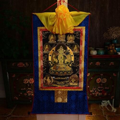 Wholesale Buddhist supplies-120CM LARGE--Buddhism ART Four-armed Avalokitesvara Guanyin Buddha Thang-ga Thangka painting