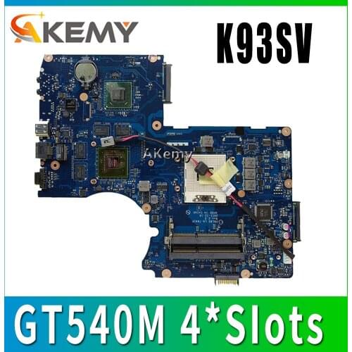 PBL80 LA-7441P K93SV GT540M 1GB Mainboard for ASUS LA-7441P K93SV K93SM K93S K93 X93S X93SV Laptop Motherboard Test 100% OK