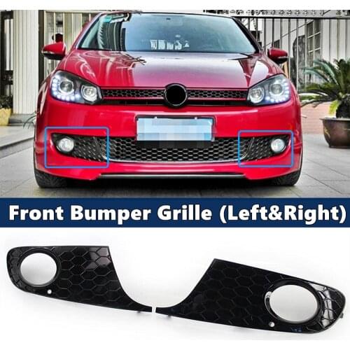 1 Pair Front Bumper Fog Lights Cover Fog Lamp Grilles Honeycomb Mesh Style For Golf 6 VI MK6 2009-2013 5K0853665 5K0853666