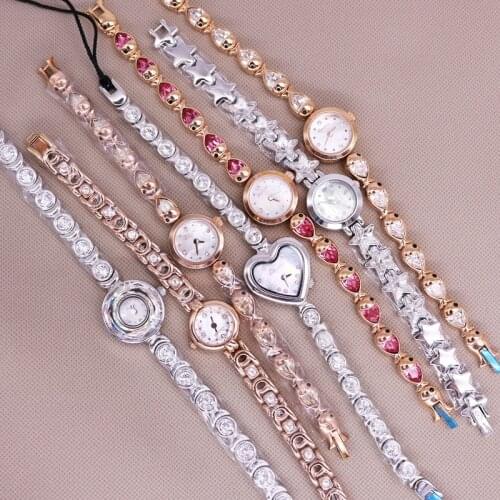 SALE!!! Discount Small Mini Davena Crystal Rhinestones Lady Womens Watch Japan Mov't Hours Metal Bracelet Girls Gift No Box