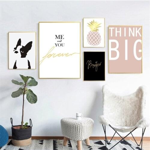 Nordic Modern Fashion Abstract Text English Dog Personality Me You Living Room Bed room Mural Decorative Painting Art