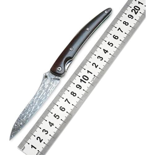 Outdoor Self-Defense Folding Knife Jungle Rescue Hunting Cutter Sharp And Durable Damascus Steel Camp Hiking EDC Tool Knife