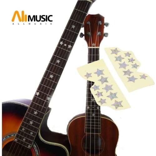 Ultra-thin 20pcs Star Shape Guitar Bass Ukulele Fret Sticker Fingerboard sticker on guitar neck