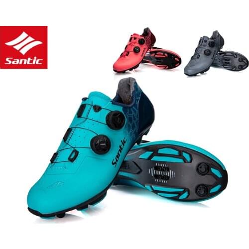 Santic MTB Cycling Shoes Ultralight Carbon Fiber Mountain Bike Shoes Men Pro Team Breathable Auto-lock Bicycle Shoes