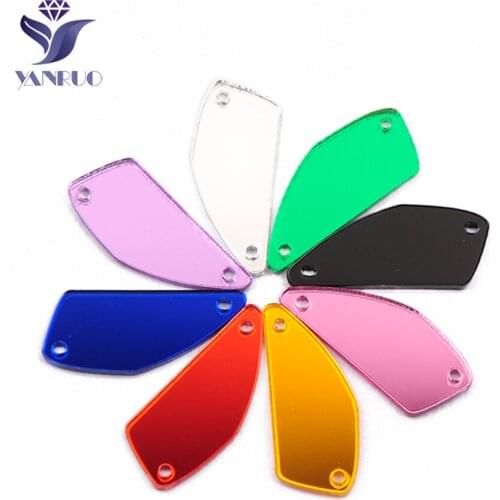 YANRUO 30pcs Flatback Mirror Sewing Crystal Needlework And Decoration Acrylic Mirror Rhinestones For Sewing Dresses