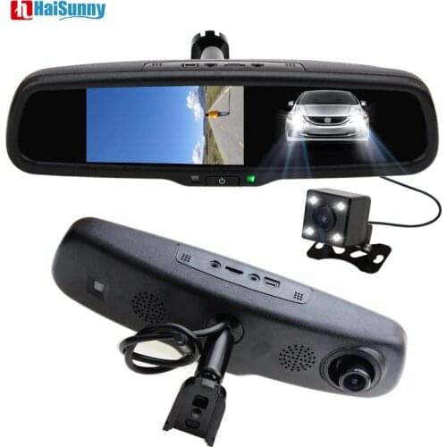 Auto Dimming Rearview Mirror Dvr With Bracket IPS Screen For Polo Skoda VW DVR Dual Lens Camera 5 Inch 1080P Car Video Recorder