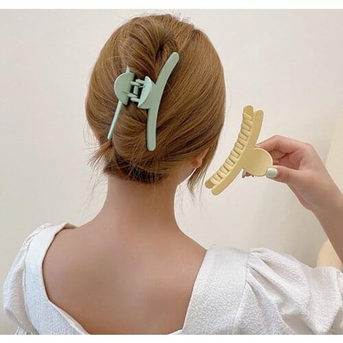 2021 New Elegant Candy Color Plastic Hair Claw Crab Large Elegant Hair Clips for Women Headband Hairpin Fashion Hair Accessories