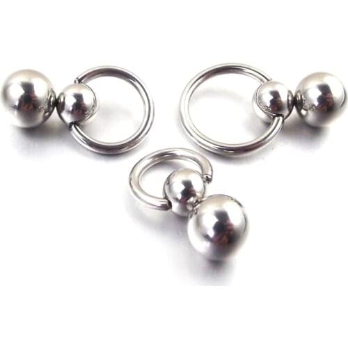 1 Pcs PA Nipple Ring Bar Lips Stainless Steel Double ball cucurbit gourd Ring Eyebrow Curved Tragus Ear Piercing Body Jewelry