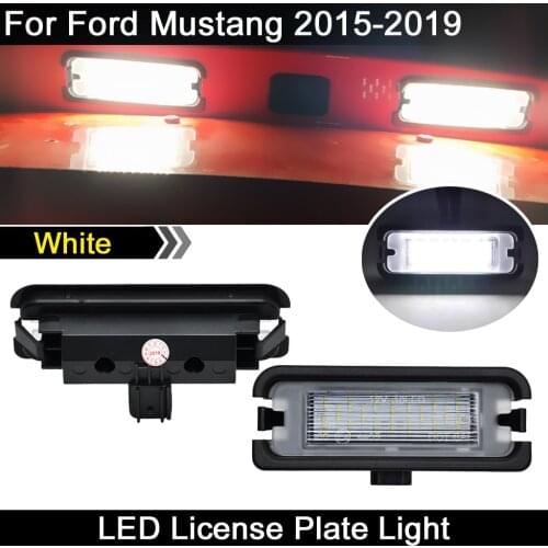 2Pcs For Ford Mustang 2015-2019 High Brightness White LED License Plate Light Number Plate Lamp