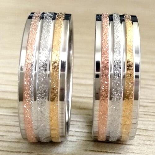 30pcs Mens Womens Color Frosted Stainless Steel Rings 8MM Matte Comfort Band Finger Rings Wholesale Wedding Jewelry Gift Present